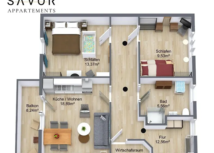 דירה Savor 5 Personen 2 Schlafzimmer Babybett Netflix Balkon Zentrum